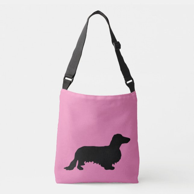 Bolsa Ajustável Cabelo Longo Dachshund - Silhouette 1 (Frente)