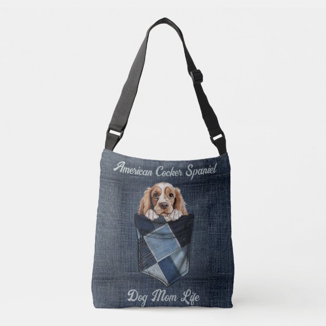 Bolsa Ajustável Cachorro Americano de Cocker Spaniel Mamãe Pocket (Frente)