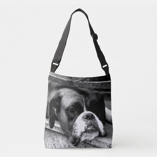 Bolsa Ajustável Cachorro-Boxer no Windowsill cbcnm (Frente)