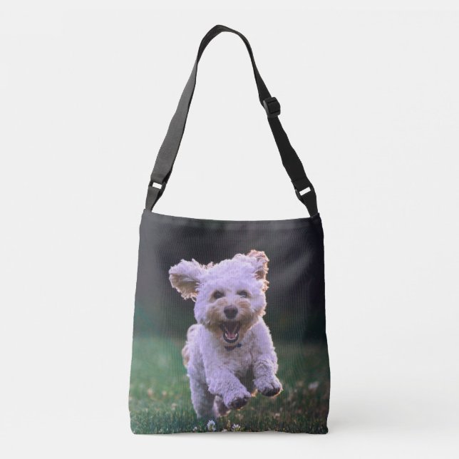 Bolsa Ajustável Cachorro Branco Corredor (Verso)