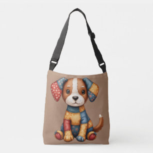 Bolsa Ajustável Cachorro de Patchwork Caprichoso Folk Art Cottagec