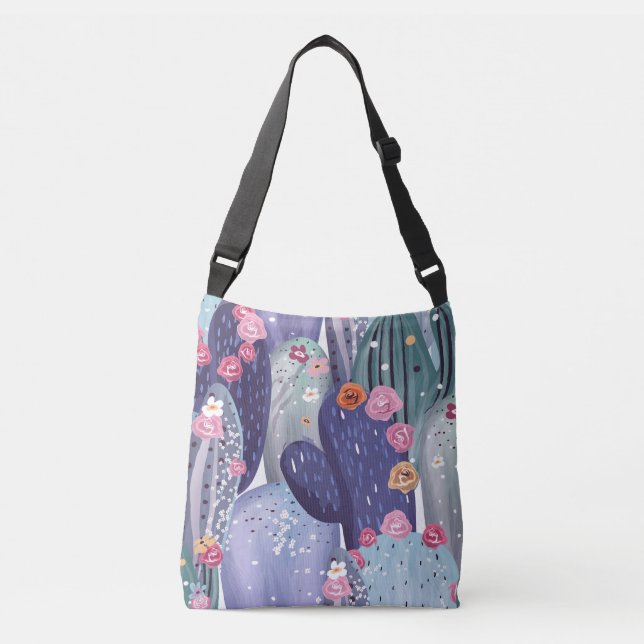Bolsa Ajustável Cactus - Padrão Colorida Watercolor (Frente)