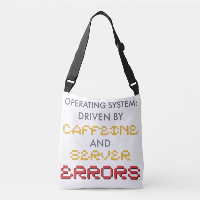 Bolsa Ajustável Café de Programador Engraçado e Erros de Servidor (Frente)