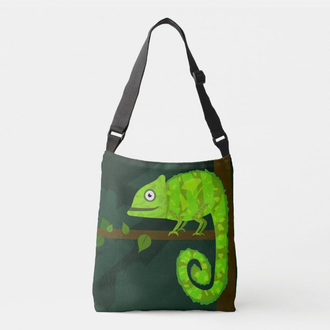 Bolsa Ajustável Camaleão bonito verde (Frente)