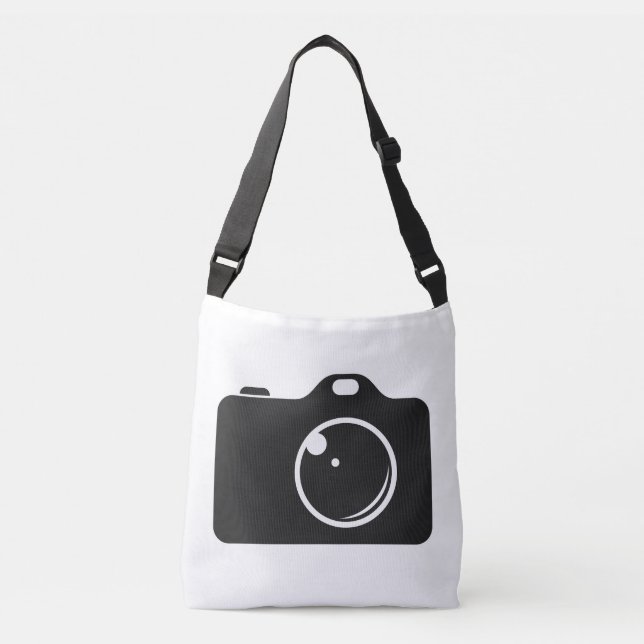 Bolsa Ajustável Câmera de arte pop preto e branco (Frente)