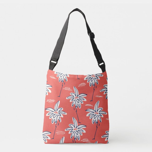 Bolsa Ajustável Camisa de praia havaiana, padrão de palma de rabis (Frente)