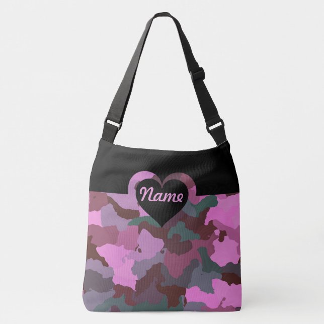Bolsa Ajustável Camo cor-de-rosa customizável para grande (Frente)