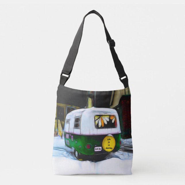 Bolsa Ajustável Camper Retro Hippie Life É Uma Viagem Apenas Ir (Frente)