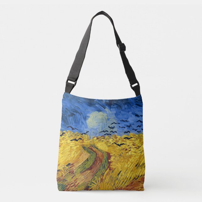 Bolsa Ajustável Campos de Trigo impressionista de Van Gogh Pintura (Frente)