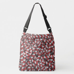 Bolsa Ajustável Canas de Abstrato Vermelho Ridificadas Torcidas