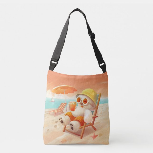 Bolsa Ajustável Canino de Sorriso - Modo de Praia Ativado (Frente)
