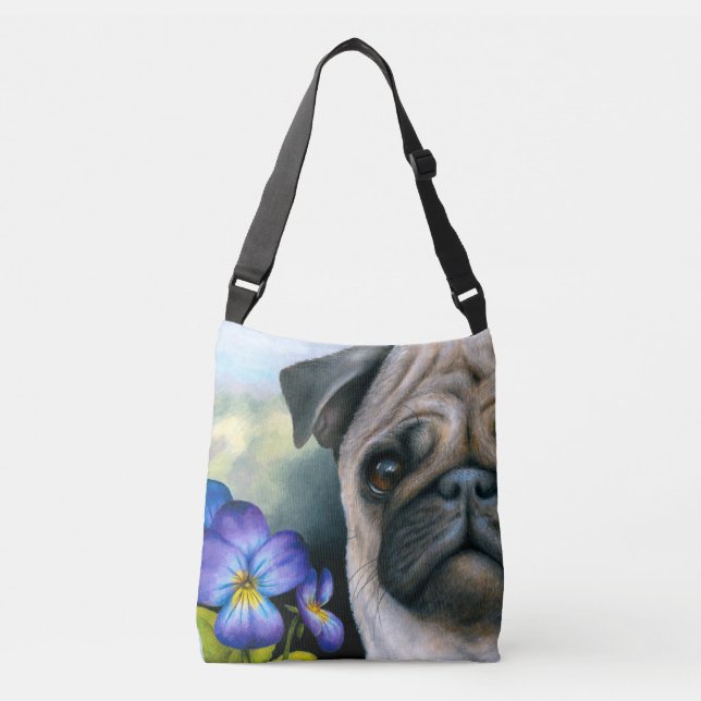 Bolsa Ajustável Cão 133 Pug, com o saco todo-o-impressão (Frente)