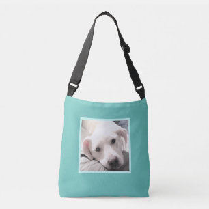 Bolsa Ajustável Cão Bonito Cachorro Branco Centeado Azul Centeado