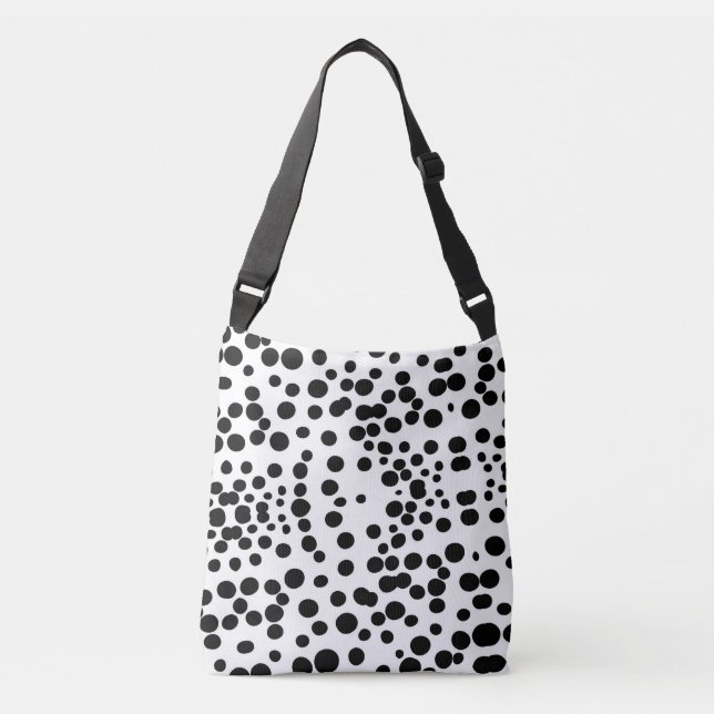 Bolsa Ajustável Cão dalmaciano branco de fundo preto (Frente)