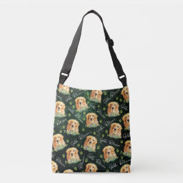 Bolsa Ajustável Cão do golden retriever, folhas do eucalipto,
