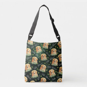 Bolsa Ajustável Cão do golden retriever, folhas do eucalipto,