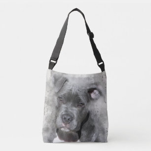 Bolsa Ajustável Cão do pitbull da pintura da aguarela do efeito d