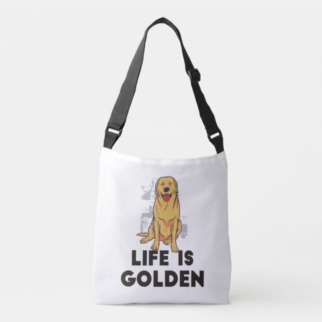 Bolsa Ajustável Cão Retriever Dourado - A Vida é Dourada (Frente)