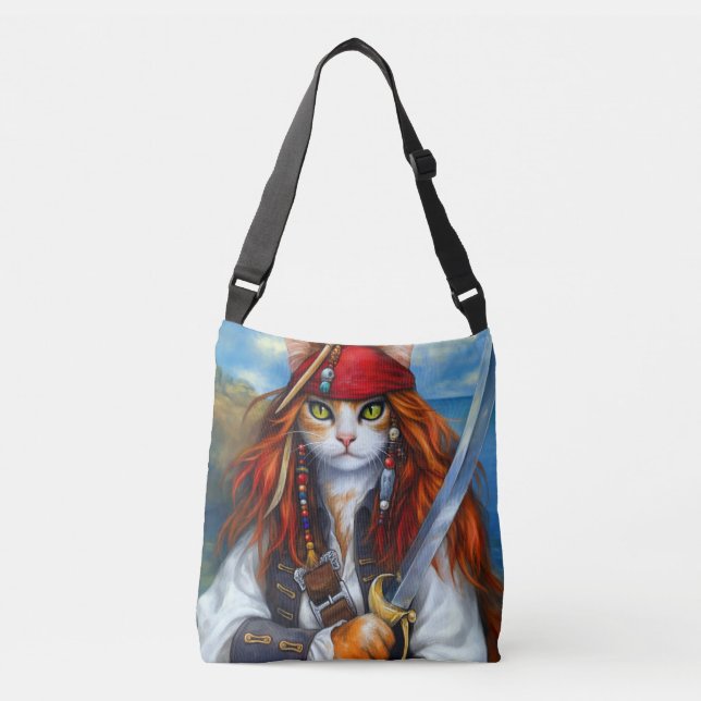 Bolsa Ajustável Capitã das Garras do Mar de Azure | Pirata Cat (Frente)