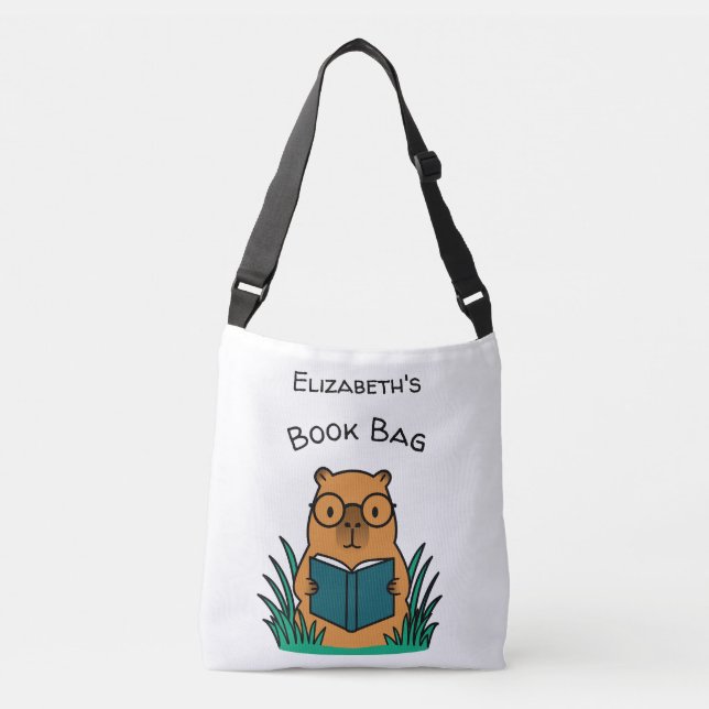 Bolsa Ajustável Capivara Lendo Livro (Frente)