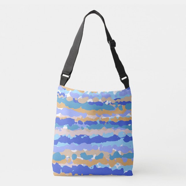 Bolsa Ajustável Caramelo abstrato Gráfico Azul Teal Laranja (Frente)