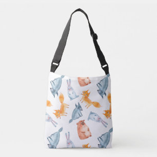 Bolsa Ajustável Cartoon, animais florestais. Lobo, urso, raposa e