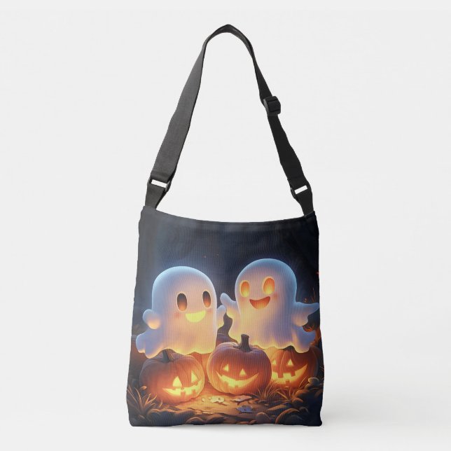 Bolsa Ajustável Cartoon Bonito de Halloween Fantasmas Brilhantes (Frente)