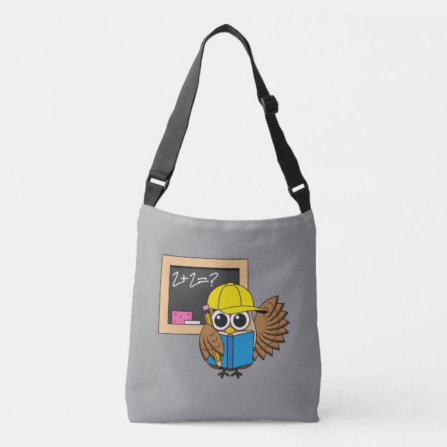 Bolsa Ajustável Cartoon de Coruja de Estudantes da Escola Bela (Frente)