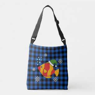 Bolsa Ajustável Cartoon de Peixes Tropicais do Xmas sobre Padrão d