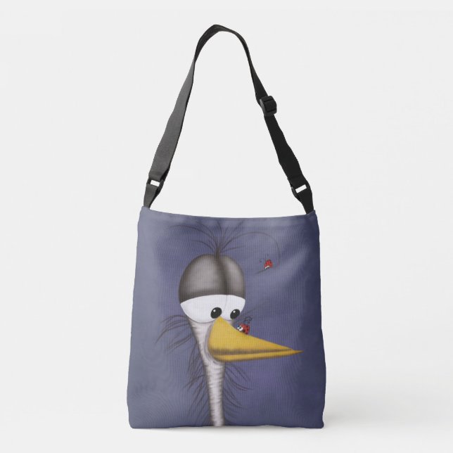 Bolsa Ajustável Cartoon Engraçado Egret (Verso)