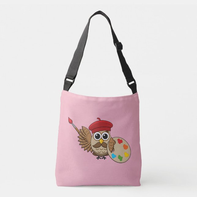Bolsa Ajustável Cartoon Pintor Coruja (Frente)