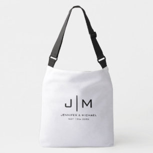 Bolsa Ajustável Casal Simples Moderno de Casamento Monograma Grand