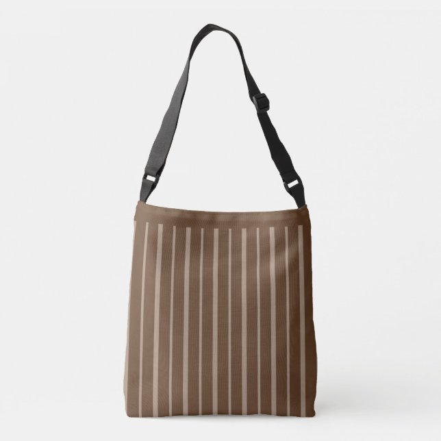 Bolsa Ajustável Castanho e bege - Vertical Striped (Verso)