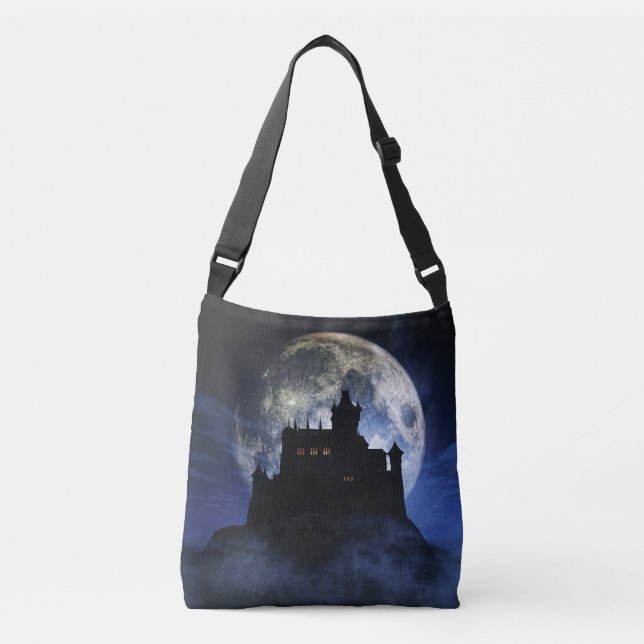 Bolsa Ajustável Castelo fantasma durante a noite (Frente)