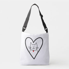 Bolsa Ajustável Cat in Heart Doodle 