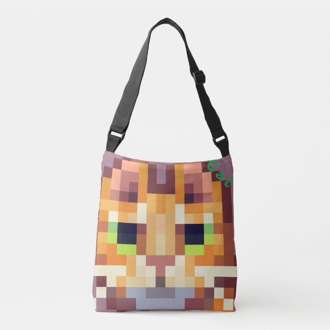Bolsa Ajustável Cat Pixelart, Pixel Art  (Frente)