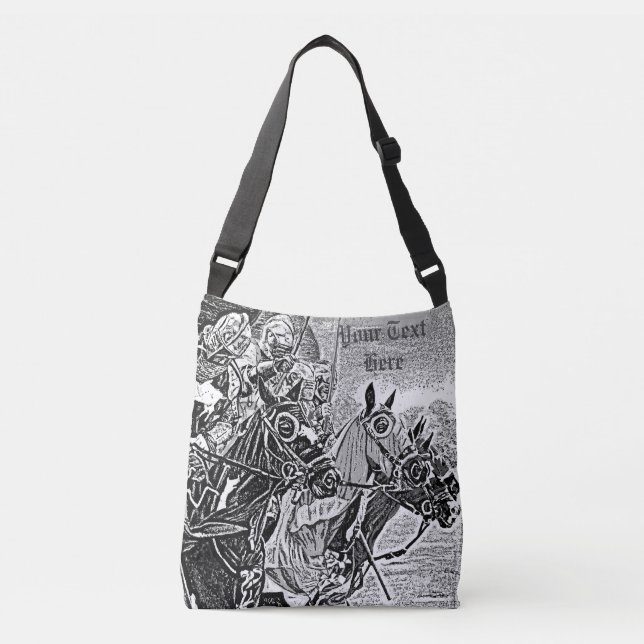 Bolsa Ajustável cavaleiros medievais joujando em cavalos arte hist (Frente)
