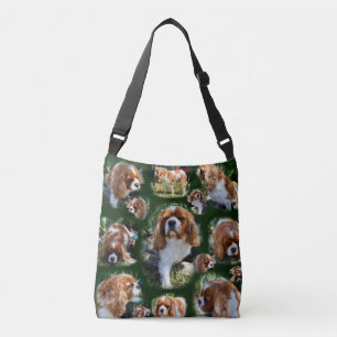 Bolsa Ajustável Cavalier Spaniel Photo Collage, Crossbody Bag