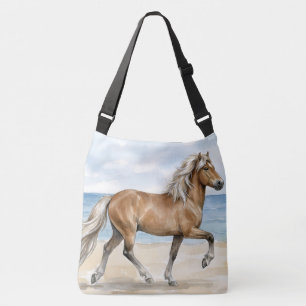 Bolsa Ajustável Cavalo islandês Fjara aquarela na praia