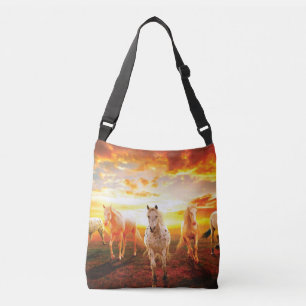 Bolsa Ajustável Cavalos no travesseiro decorativo do pôr do sol