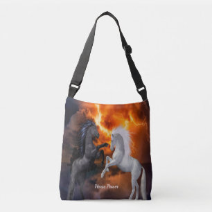 Bolsa Ajustável Cavalos que lutam em uma tempestade má do