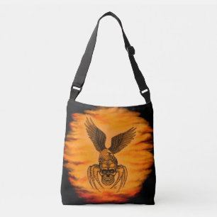 Bolsa Ajustável Caveira com Águia no estilo Tatuagem