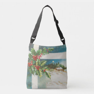 Bolsa Ajustável Cena de Natal Holly Snow Winter