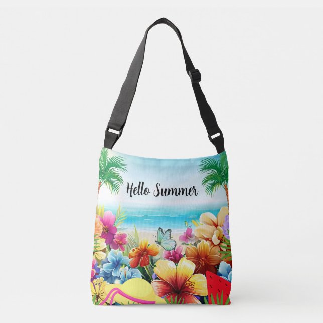 Bolsa Ajustável Cena de Praia de Verão Divertida (Frente)
