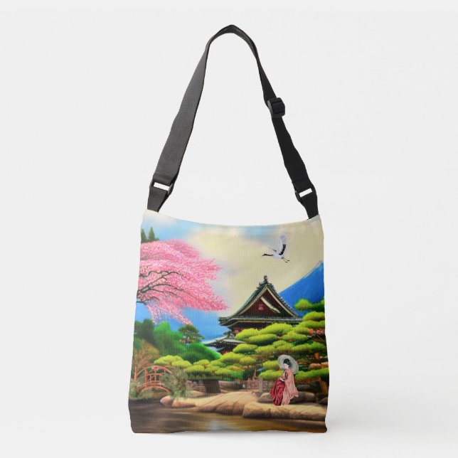 Bolsa Ajustável Cenário Jardim Japonês (Frente)