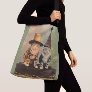 Bolsa Ajustável cerca de 1900 gatos em chapéus RPPC