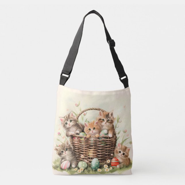 Bolsa Ajustável Cesto de Páscoa do gatinho primavera (Frente)