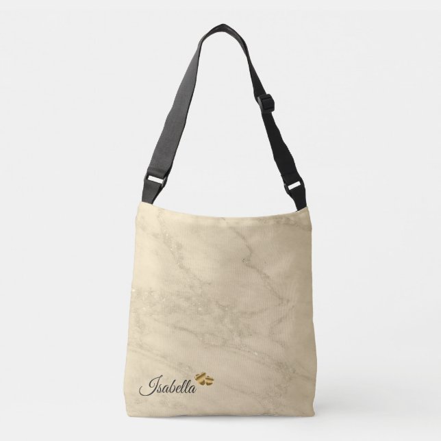Bolsa Ajustável Champanhe de luxo Dourado Mármaco Leve Adicionar T (Frente)