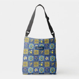 Bolsa Ajustável Chic Blue Teal Siciliano Citrino Mediterrâneo