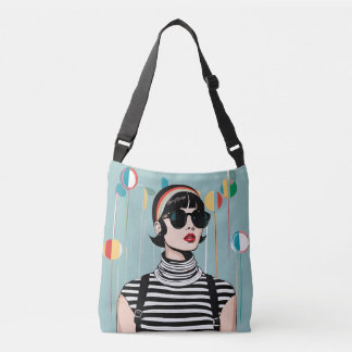 Bolsa Ajustável Chic Mod Girl Tot Bag Na moda Retro Art Design